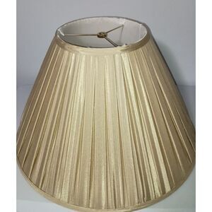 TEMPO - Large Empire Style Lampshade -  Fabric Gold Gather Pleated  (Pre-Owned)